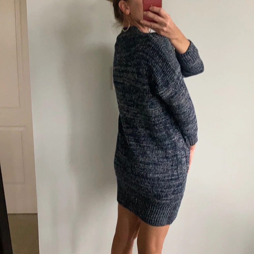 Navy Long Open Front Cardigan Sweater - Picture 9 of 11